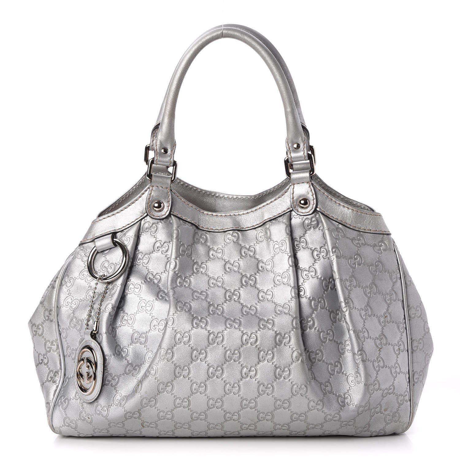Gucci Guccissima Medium Sukey Tote Silver 1 of 7