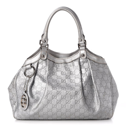 Gucci Guccissima Medium Sukey Tote Silver 1 of 7