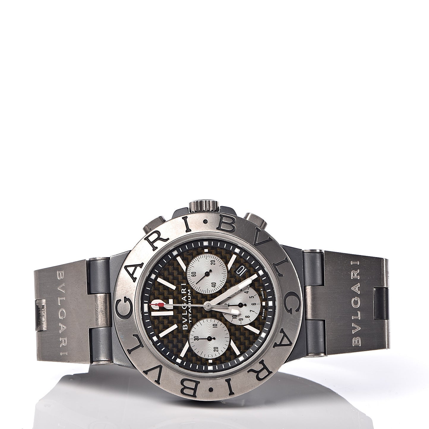 Titanium Rubber 44mm Diagono Chronograph Automatic Watch Black