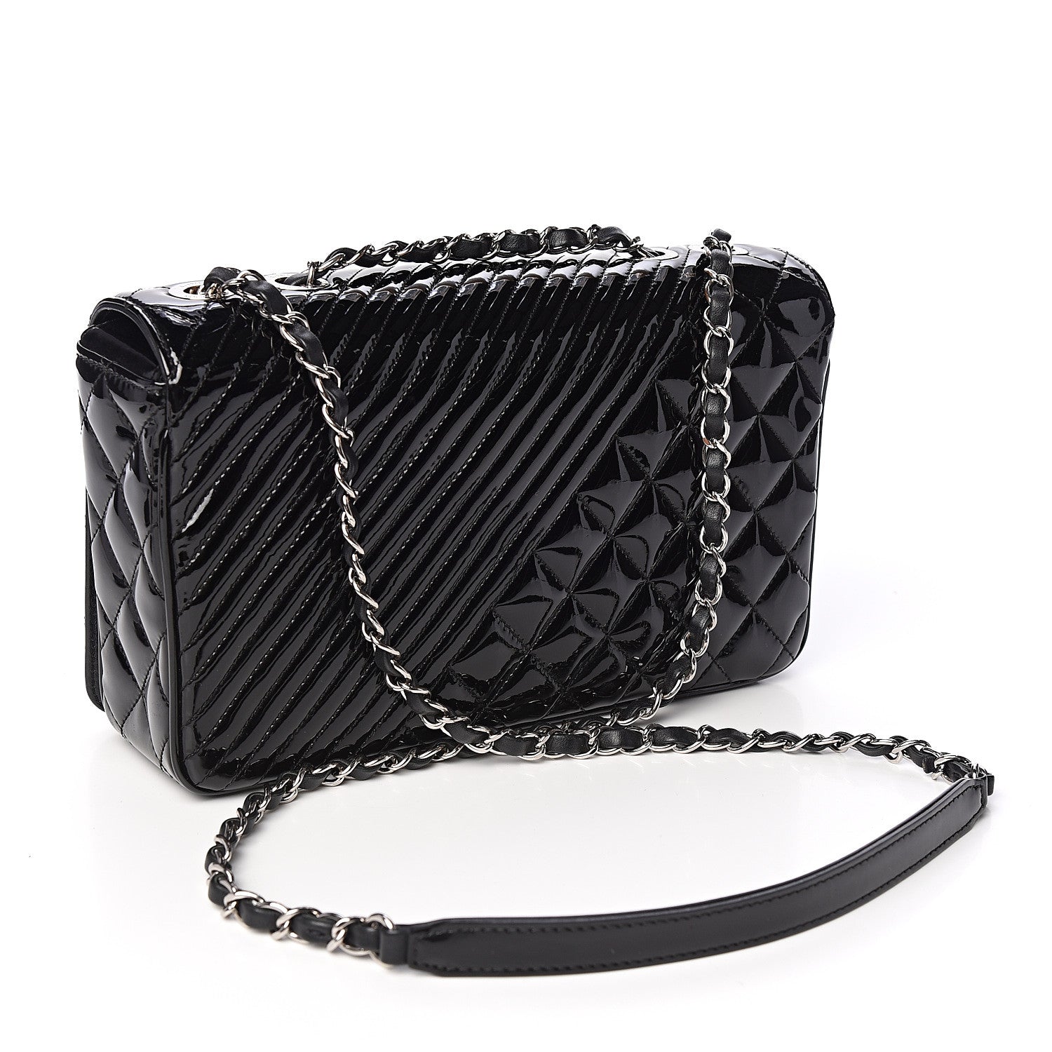 Chanel Iridescent Patent Quilted Medium Coco Boy Flap Black 2 of 10
