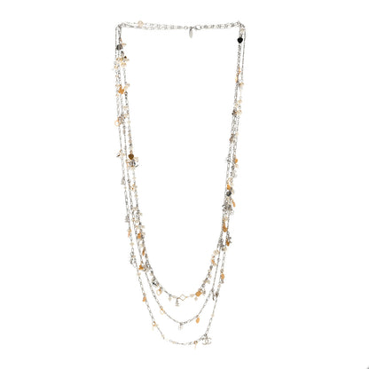 Chanel Pearl CC Lucky Charms Long Necklace Silver 2 of 3