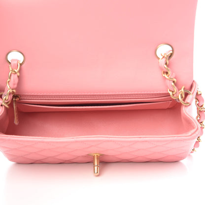 Chanel Lambskin Quilted Mini Rectangular Flap Pink 5 of 22