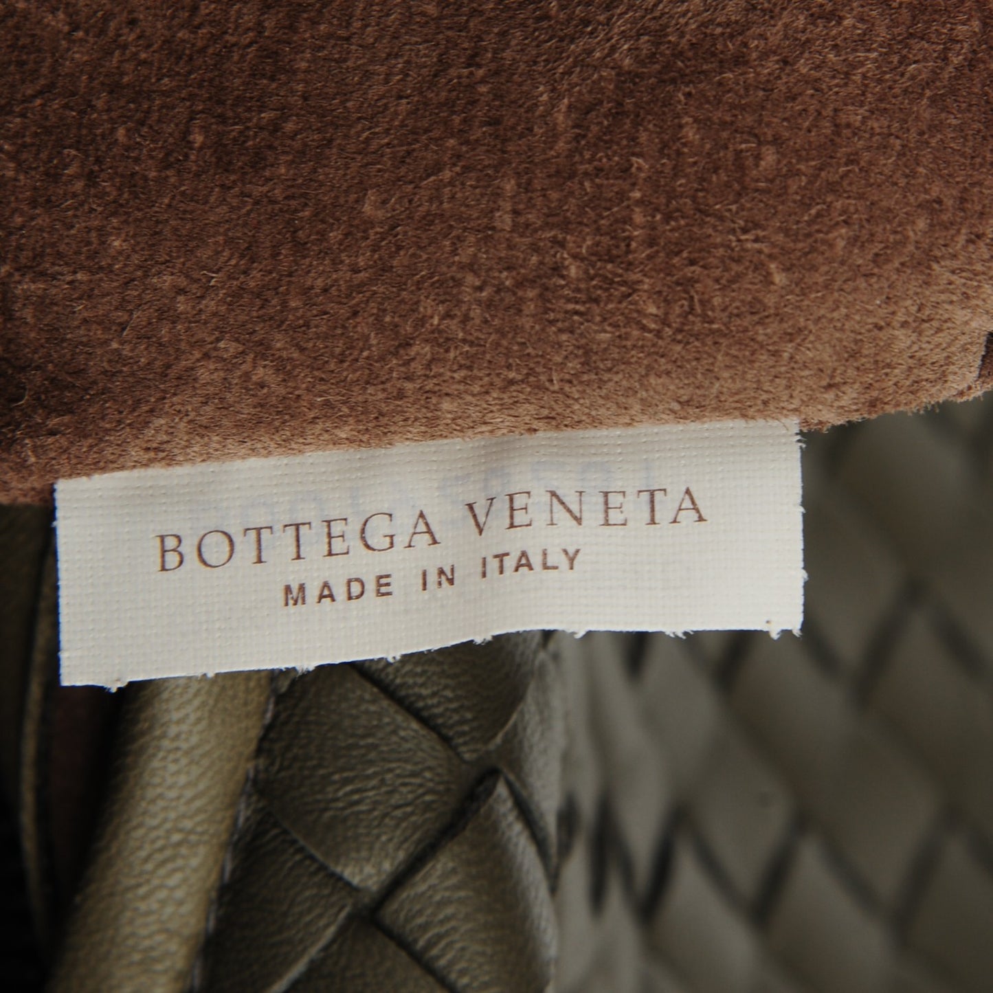 Nappa Intrecciato Medium Veneta Hobo Kaki Fondente