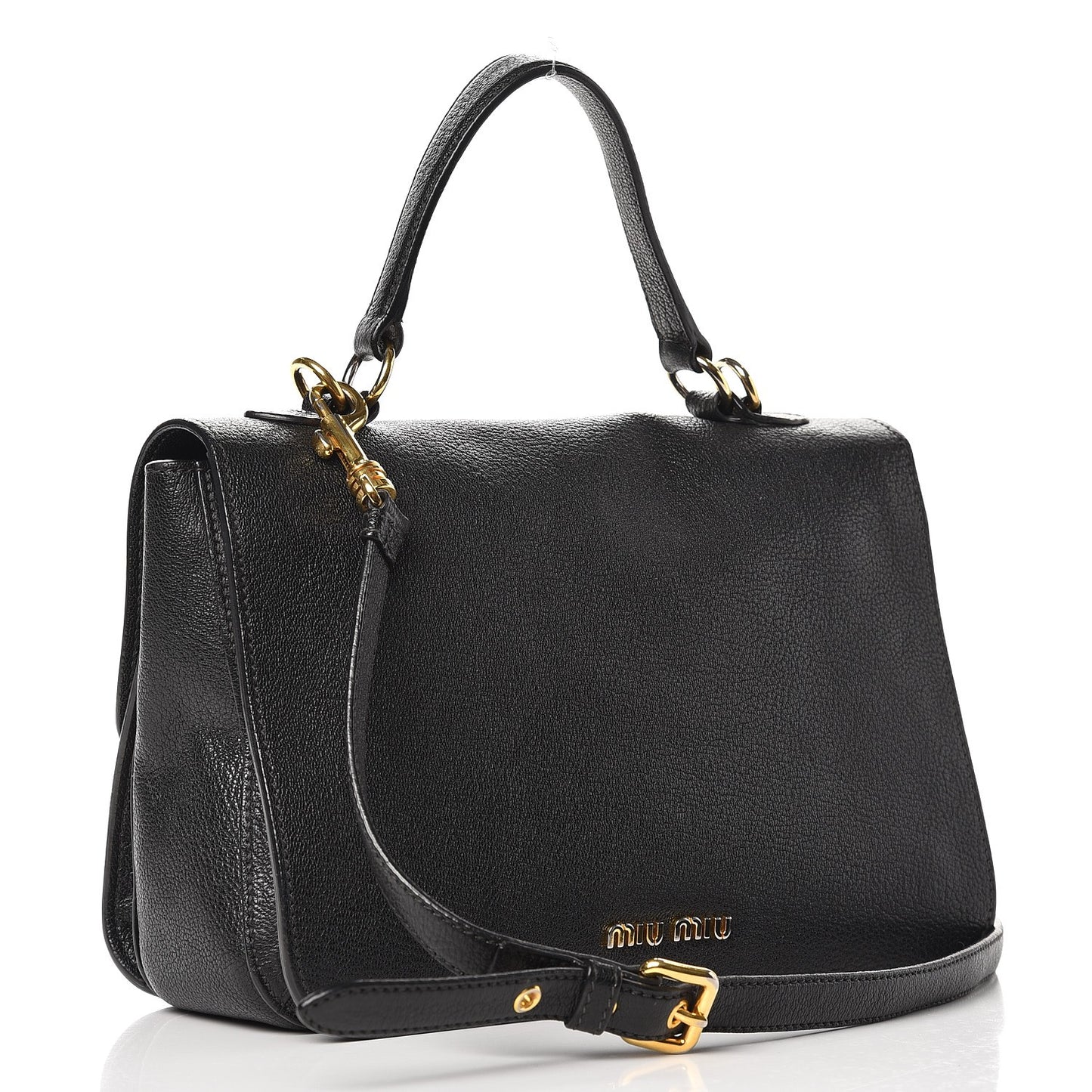 Goatskin Madras Shoulder Bag Nero Black