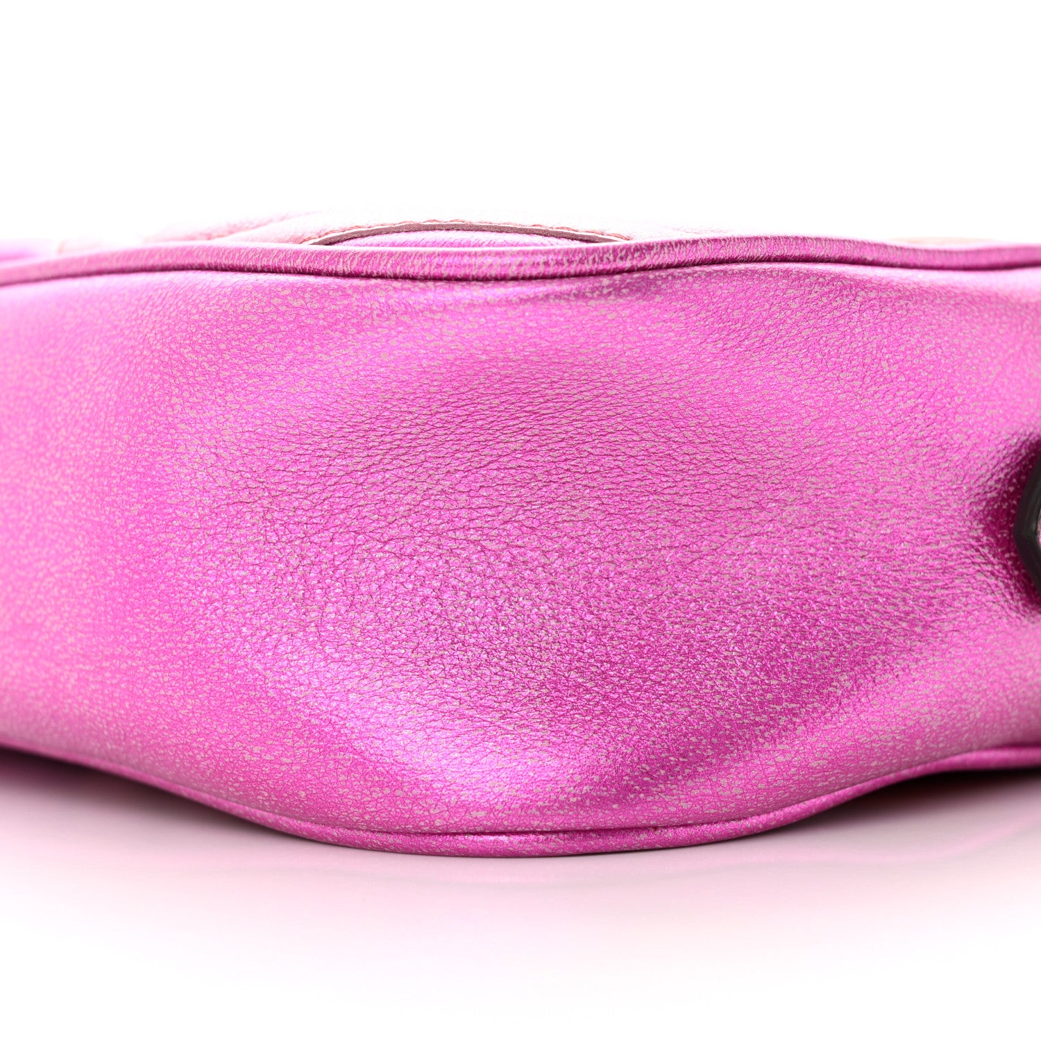 Gucci Laminated Nappa Matelasse Small GG Marmont Chain Shoulder Bag Fuxia Rosso Rosa 11 of 12