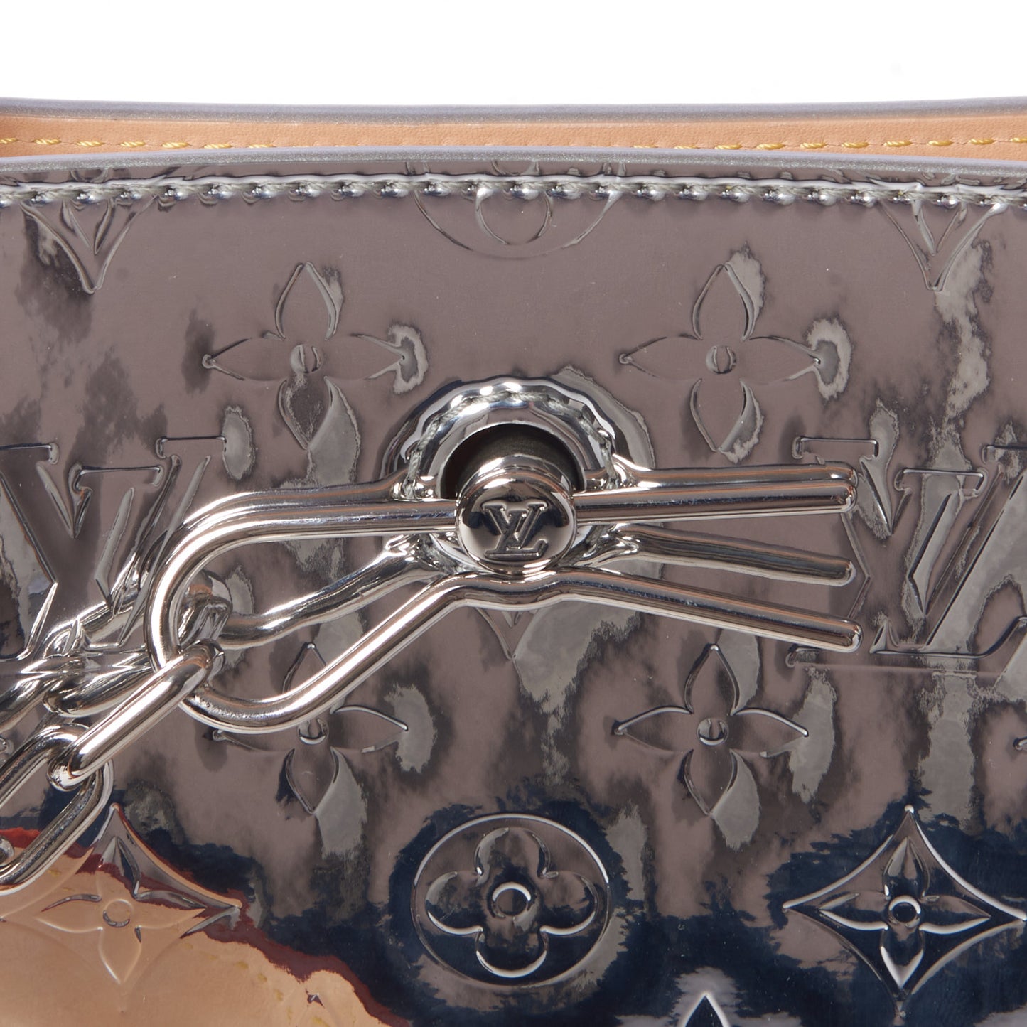 Monogram Mirror Sac Plat NM Silver