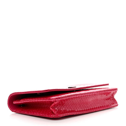 Chanel Snakeskin Wallet On Chain WOC Pink 4 of 11