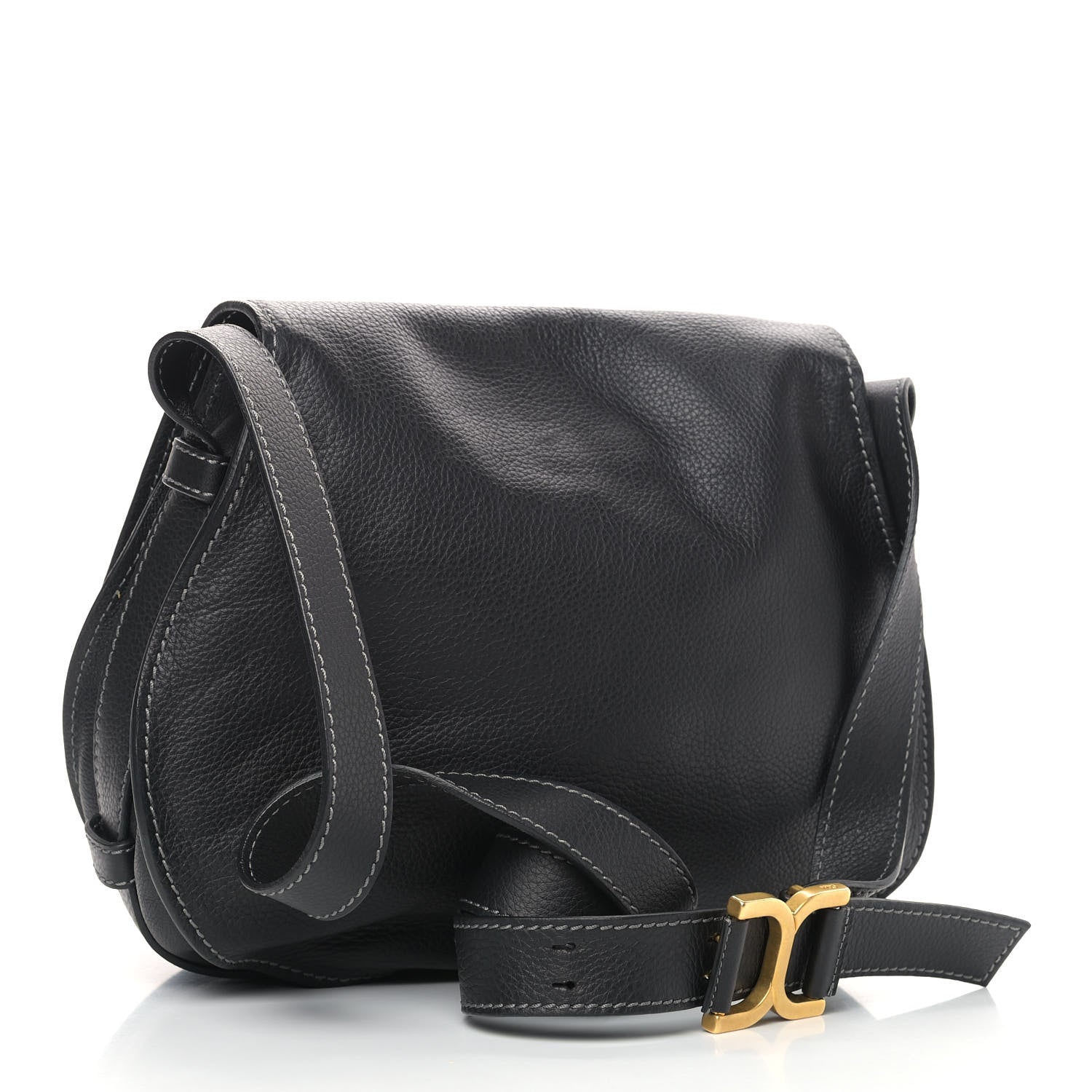 Chloe Calfskin Medium Marcie Round Crossbody Bag Black 3 of 9