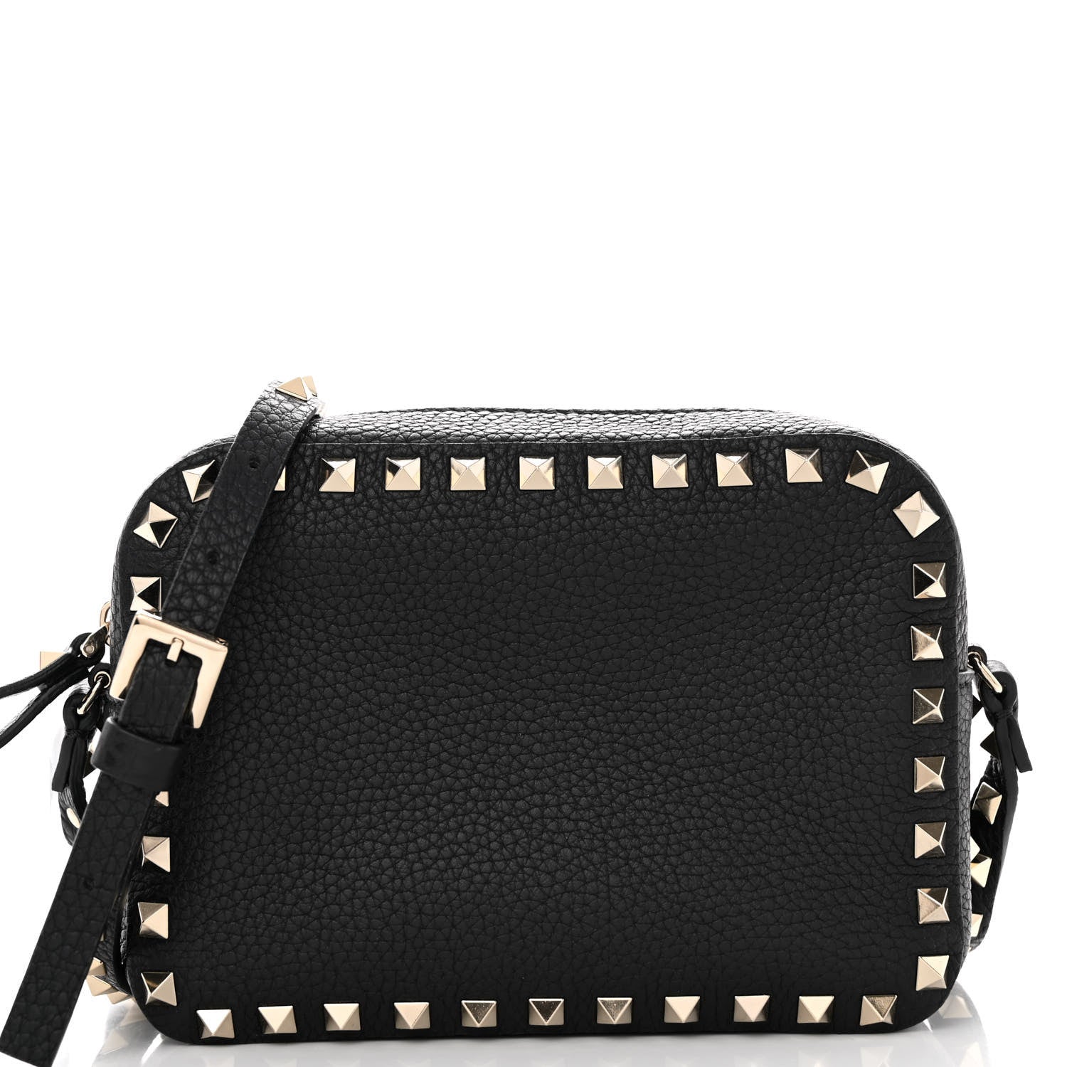 Valentino Garavani Calfskin Rockstud Camera Crossbody Bag Black 7 of 9