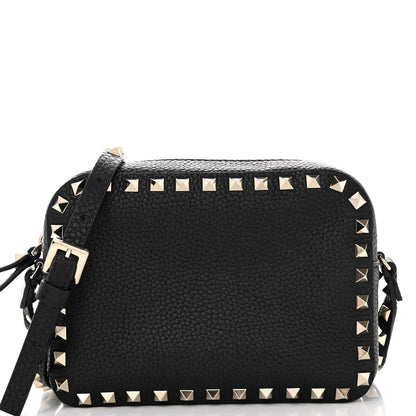 Valentino Garavani Calfskin Rockstud Camera Crossbody Bag Black 7 of 9