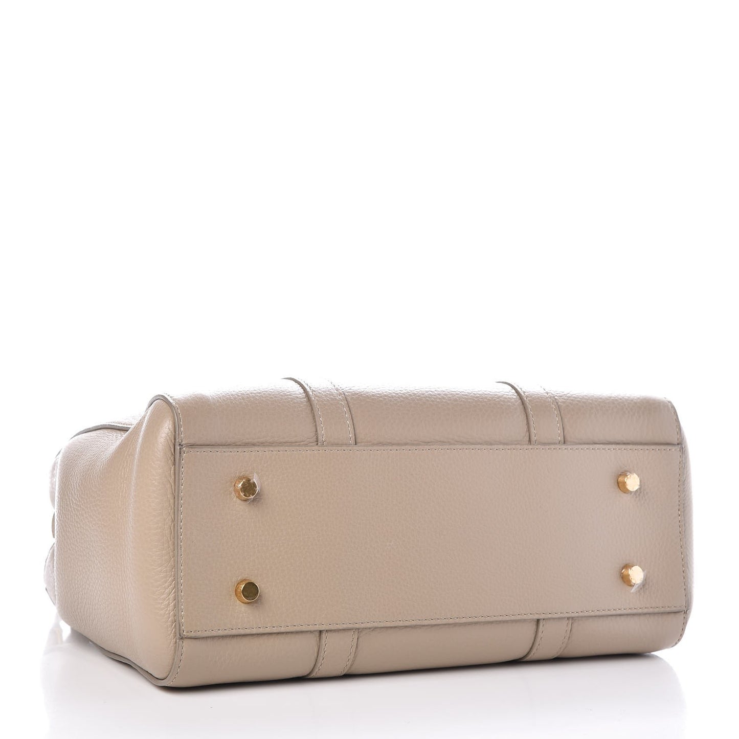 Classic Grain Calfskin Small Bayswater Double Zip Tote Dune