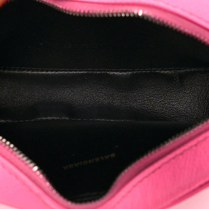 Balenciaga Grained Calfskin Logo XS Ville Camera Bag Acid Pink Black 5 of 9