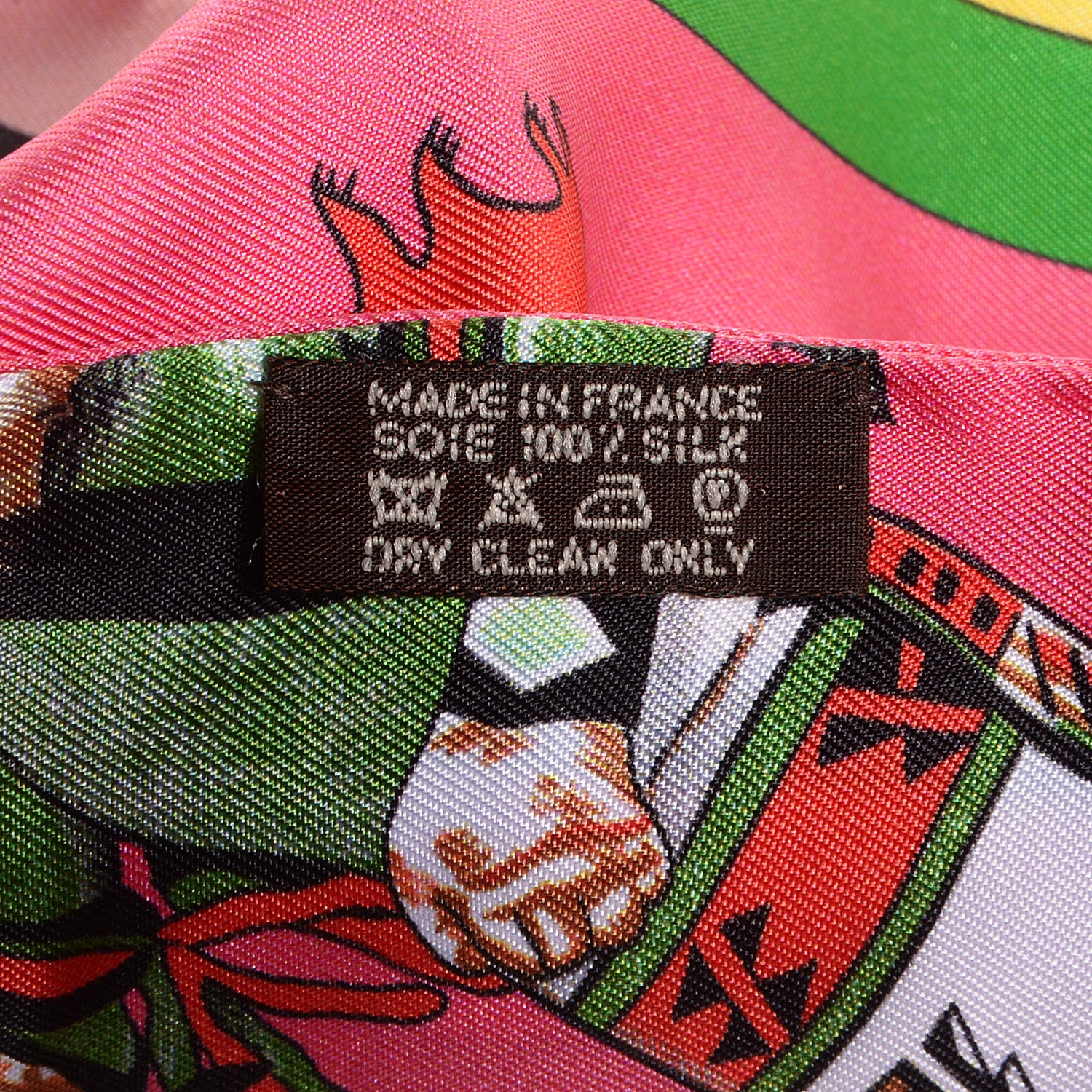 Hermes Silk Kachinas Maxi Twilly Rose Vert Bleu 3 of 4