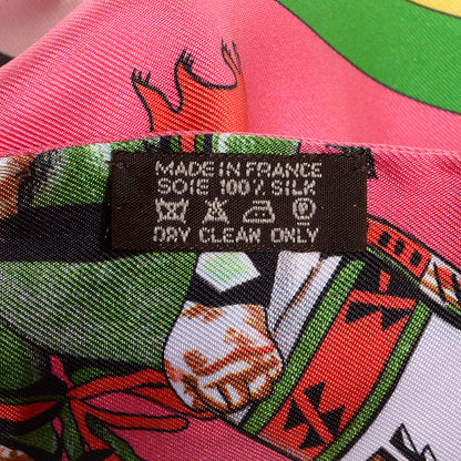 Hermes Silk Kachinas Maxi Twilly Rose Vert Bleu 3 of 4