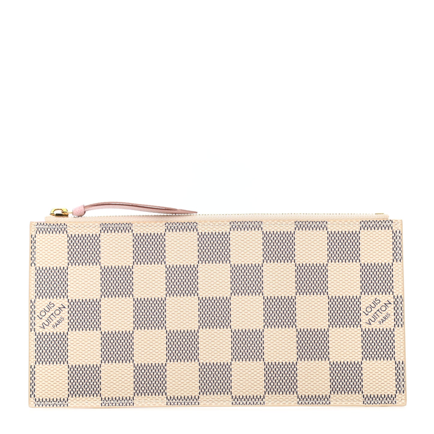 Damier Azur Felicie Chain Wallet Zippered Insert Rose Ballerine