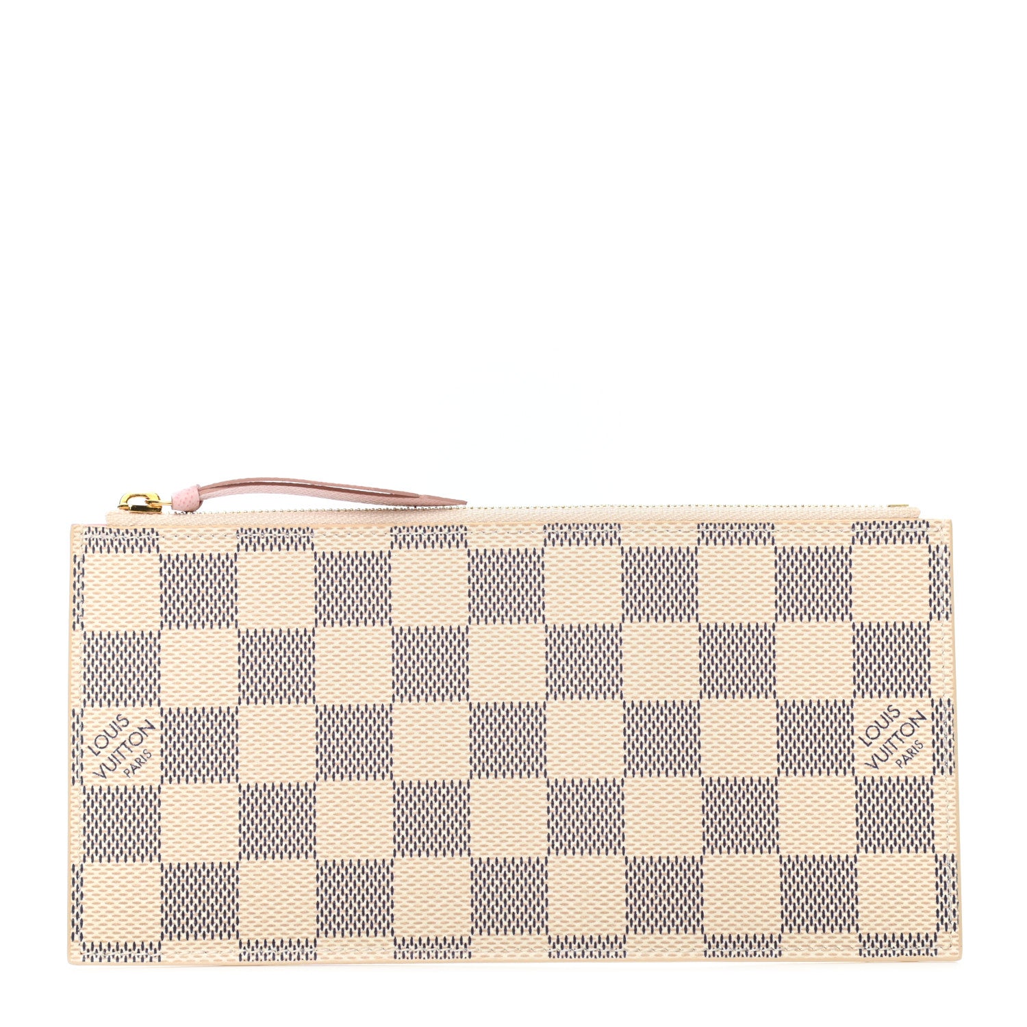 Louis Vuitton Damier Azur Felicie Chain Wallet Zippered Insert Rose Ballerine 1 of 6