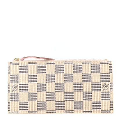 Louis Vuitton Damier Azur Felicie Chain Wallet Zippered Insert Rose Ballerine 1 of 6