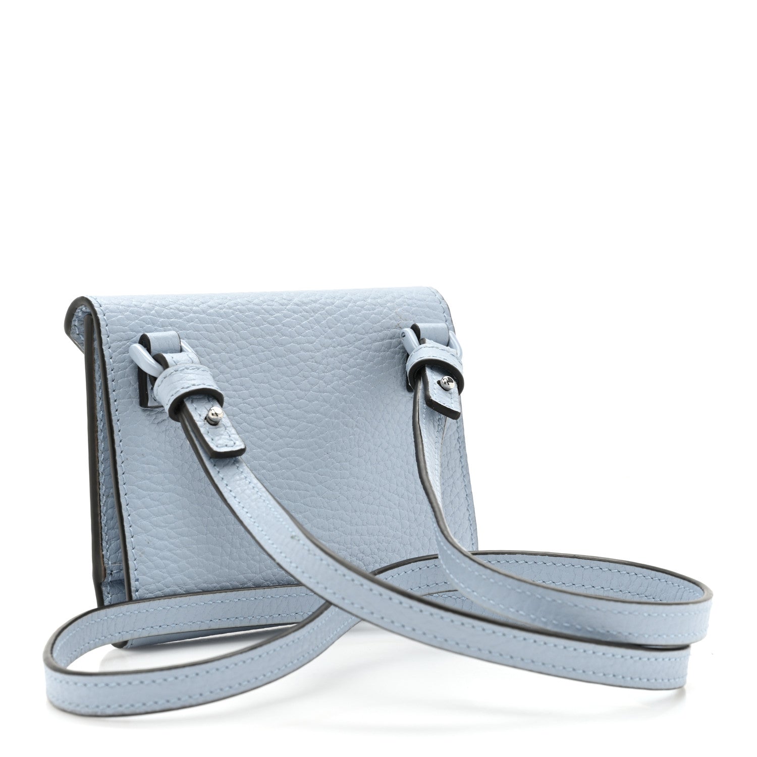 Gucci Dollar Calfskin Enamel Monochrome GG Marmont Envelope Strap Wallet Porcelain Light Blue 3 of 10