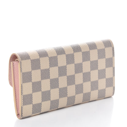 Louis Vuitton Damier Azur Emilie Wallet Rose Ballerine 3 of 7