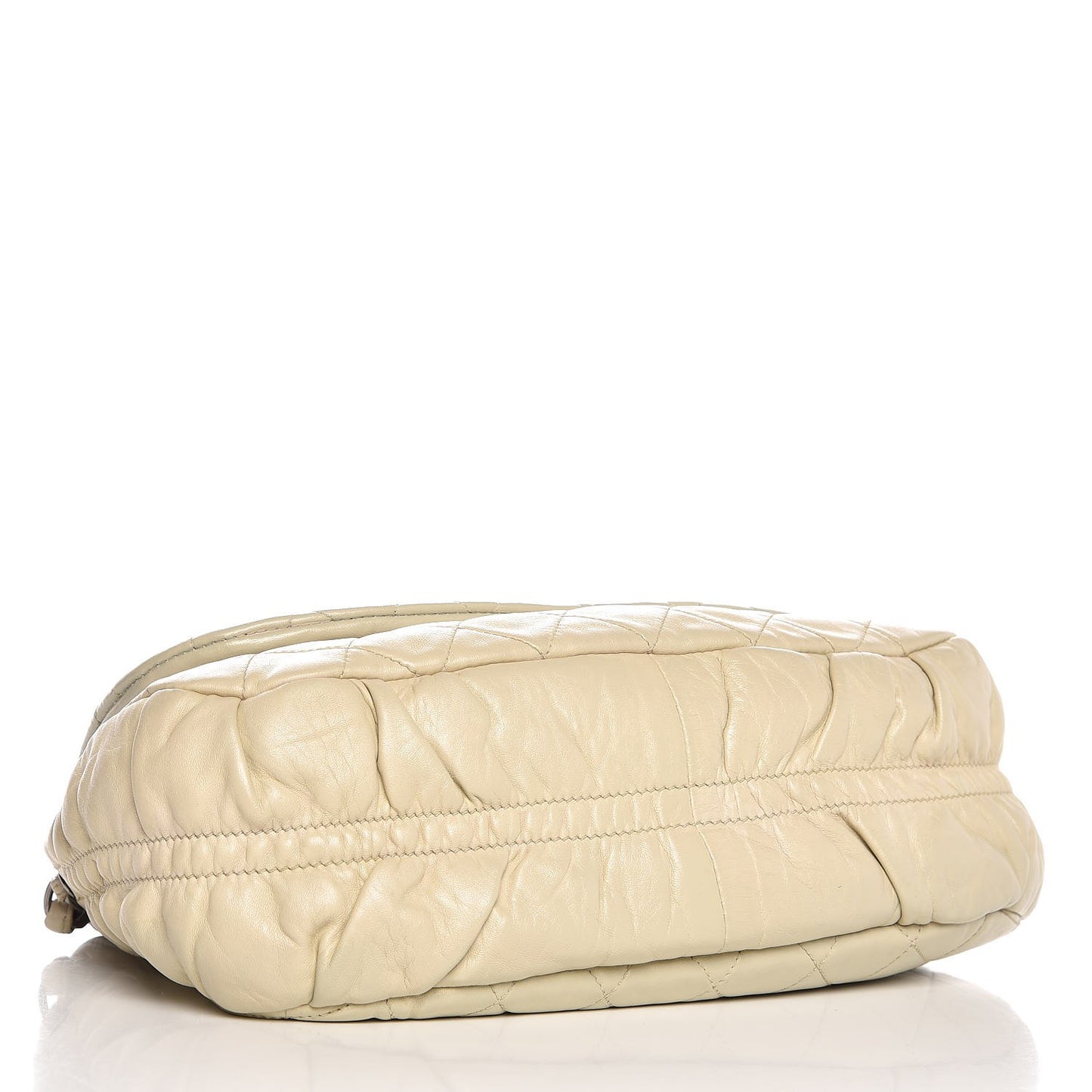 Lambskin Quilted Small Sharpei Flap White