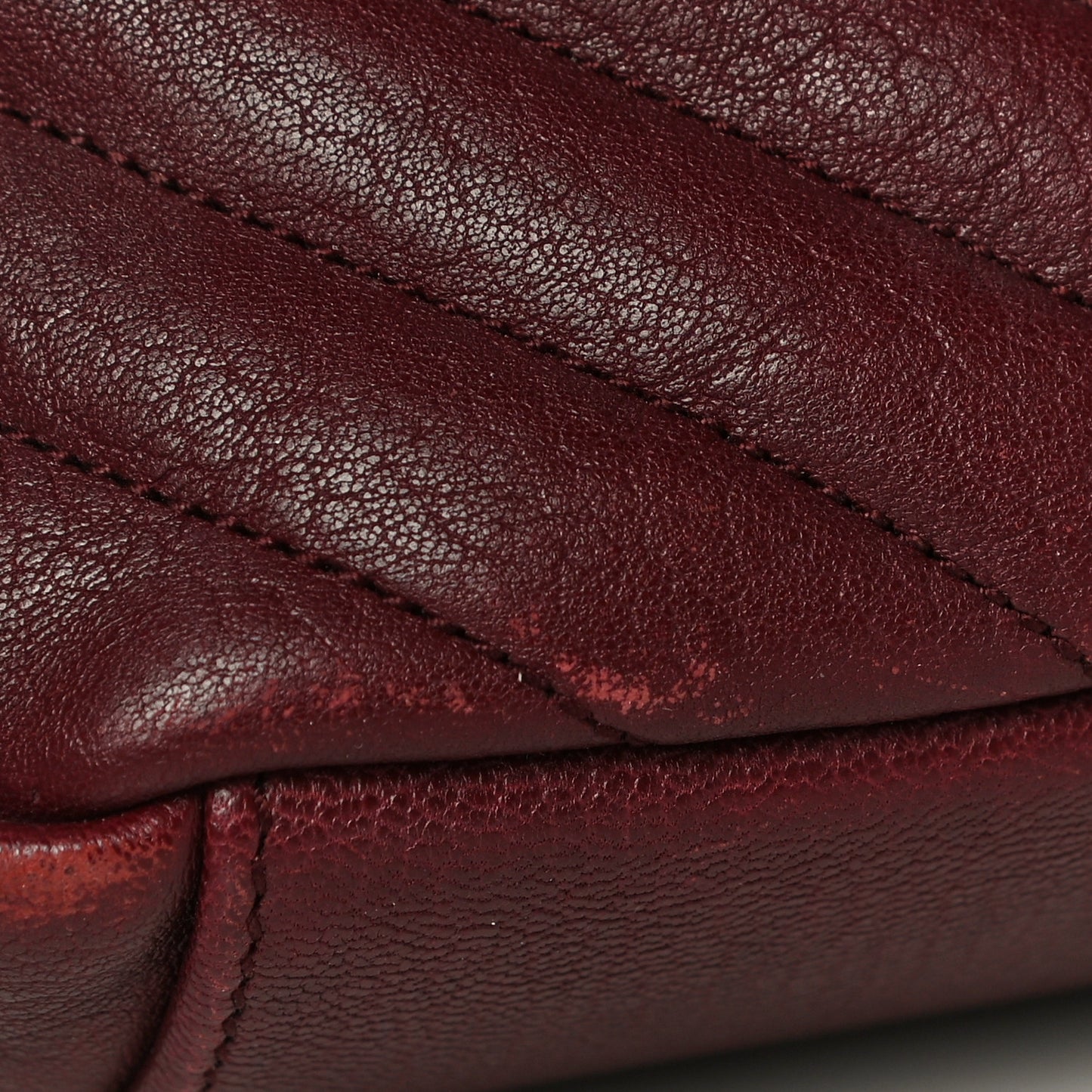 Sheepskin Matelasse Chevron Monogram Medium College Bag Rouge Legion