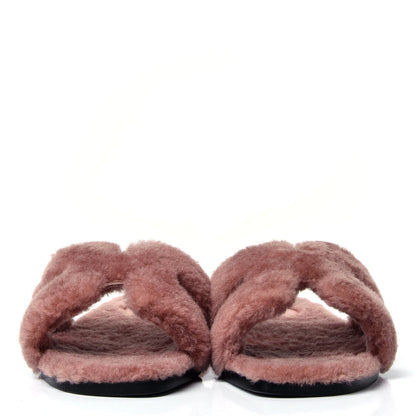 Hermes Woolskin Oran Sandals 36 Rose Aube 2 of 6