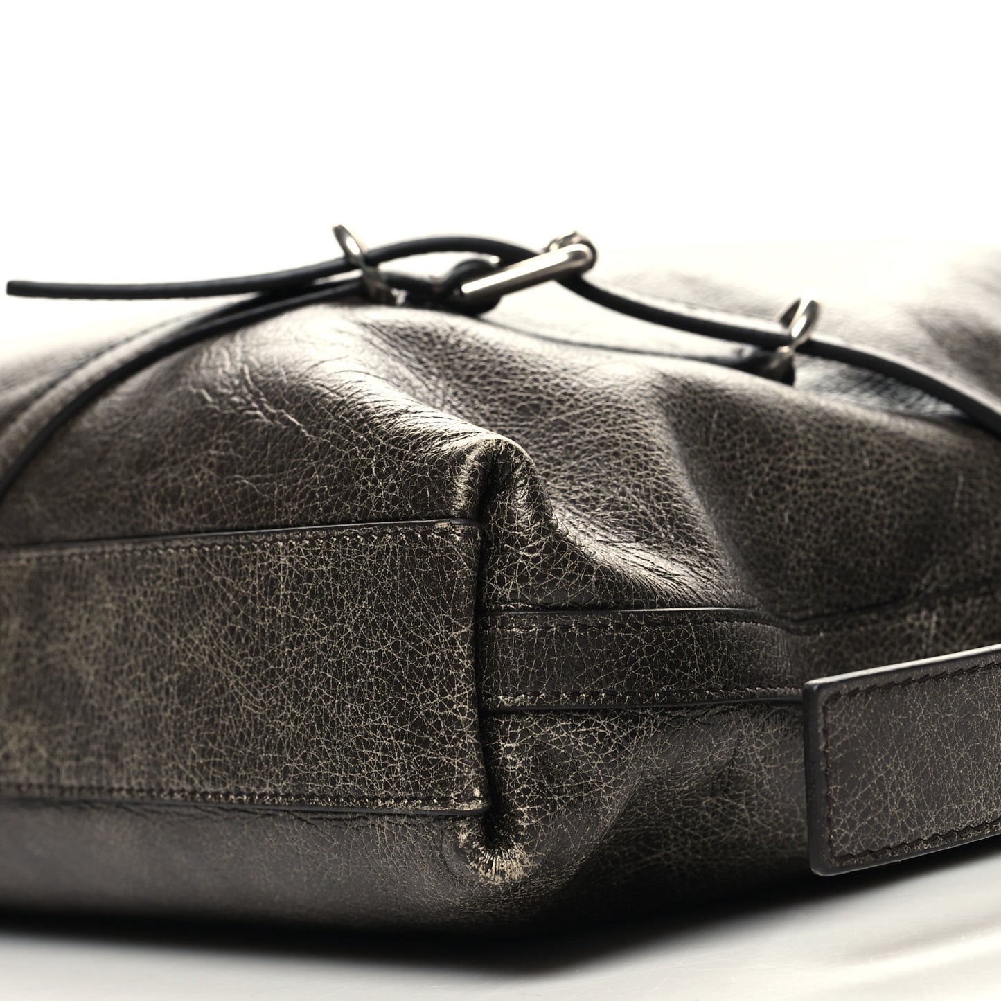 Tumbled Calfskin Medium Voyou Bag Walnut Brown