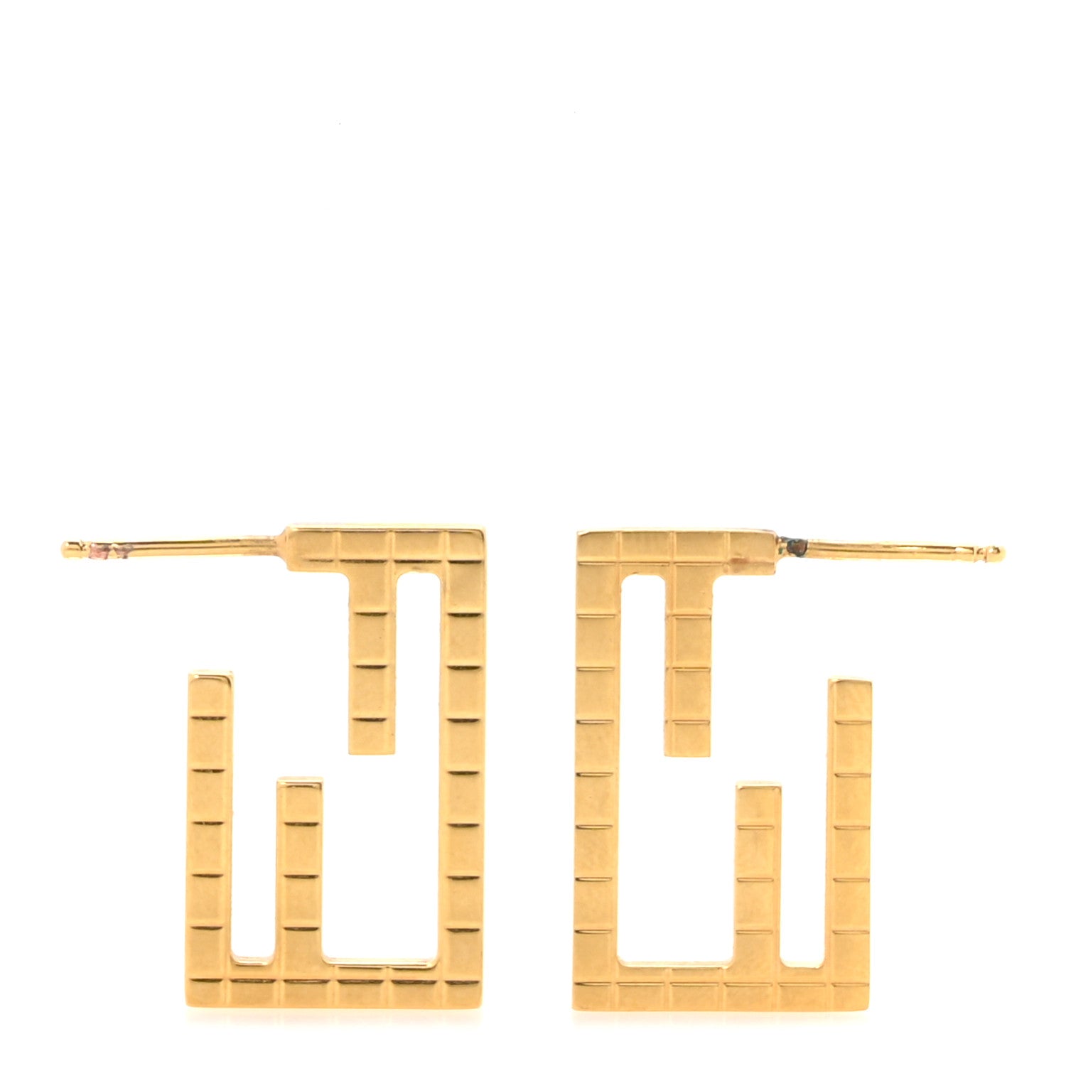 Fendi Metal Baguette Earrings Gold 1 of 4