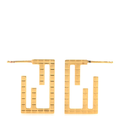 Fendi Metal Baguette Earrings Gold 1 of 4