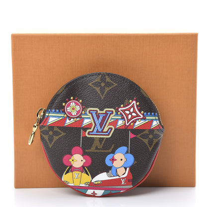 Louis Vuitton Monogram 2020 Christmas Animation Bumper Cars Round Coin Purse Coquelicot 9 of 9