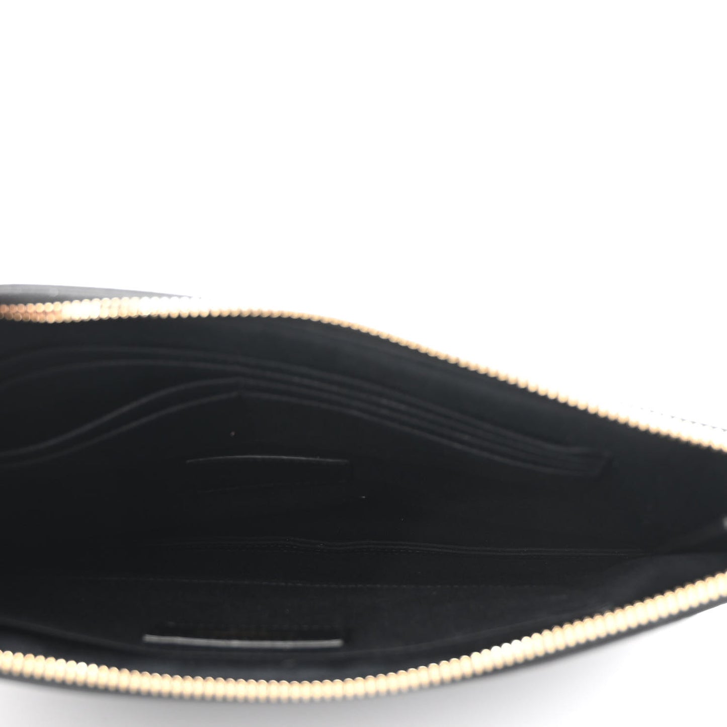 Calfskin Crocodile Embossed Tiny Monogram Zipped Tablet Holder Black