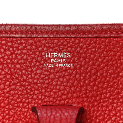 Hermes Taurillon Clemence Evelyne III PM Rouge Casaque 6 of 13