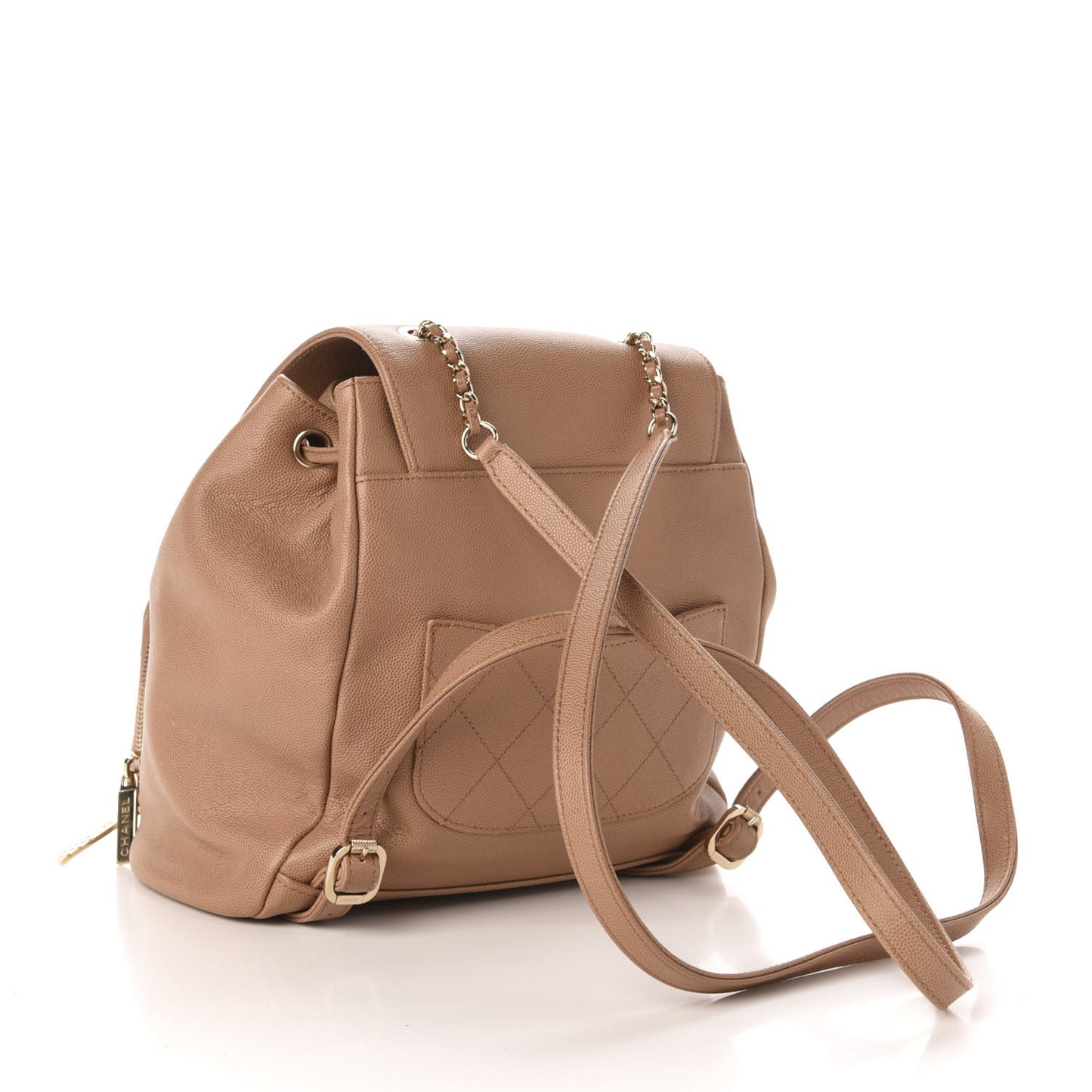 Caviar Quilted Business Affinity Backpack Beige