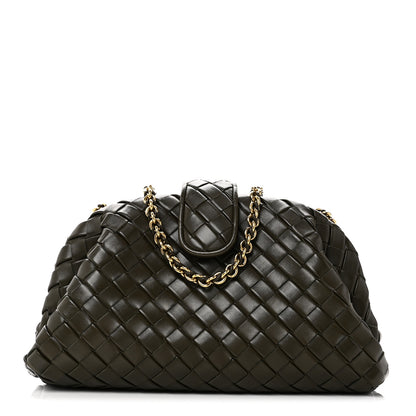 Bottega Veneta Nappa Intrecciato Teen The Lauren 1980 Clutch With Chain Khaki 1 of 10