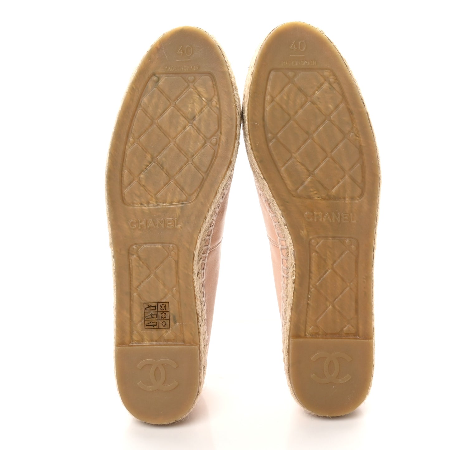 Lambskin CC Espadrilles 40 Nude