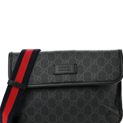 Gucci GG Supreme Monogram Web Slim Belt Bag Black Grey 8 of 11