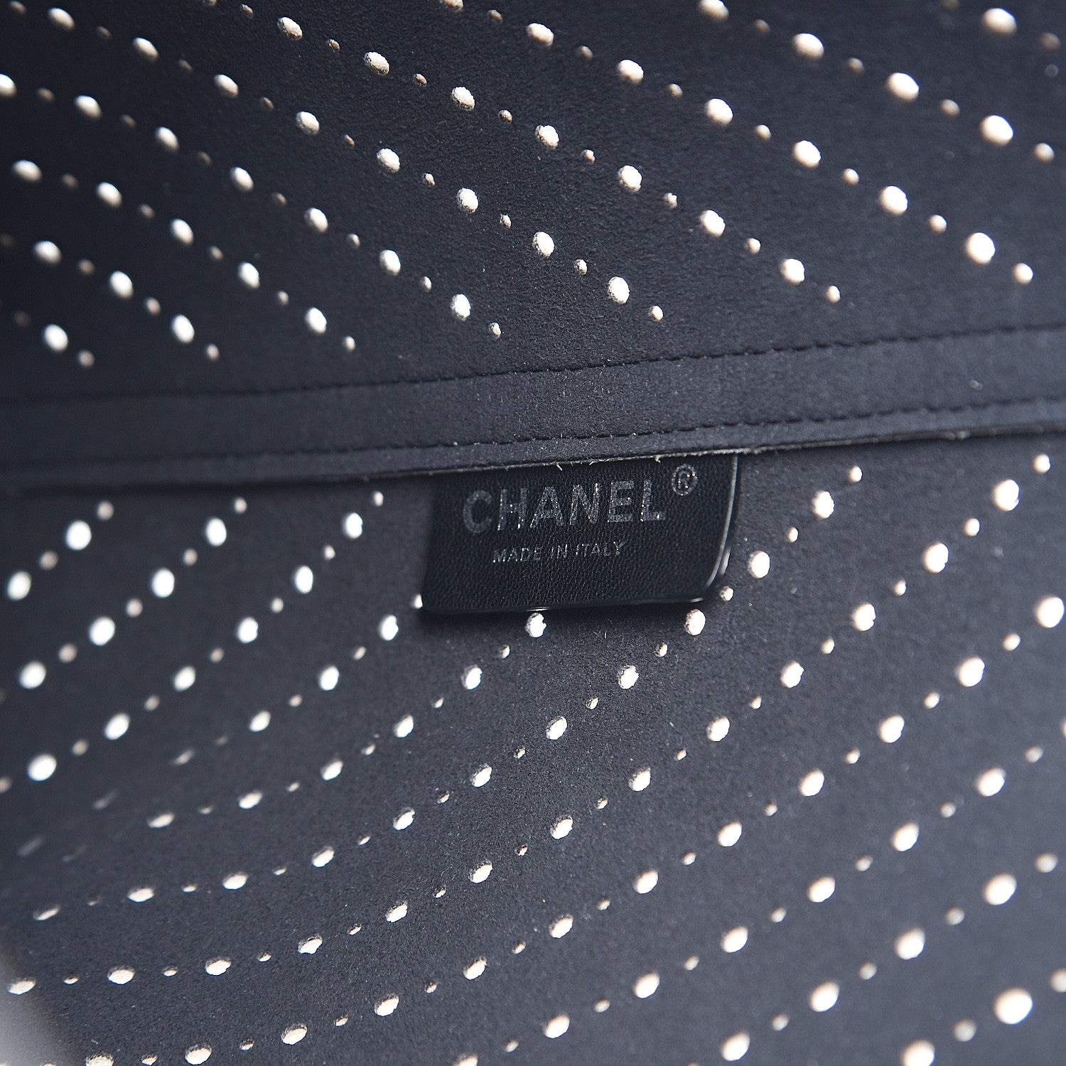 Chanel Perforated Grained Calfskin Shopping Tote White 6 of 10