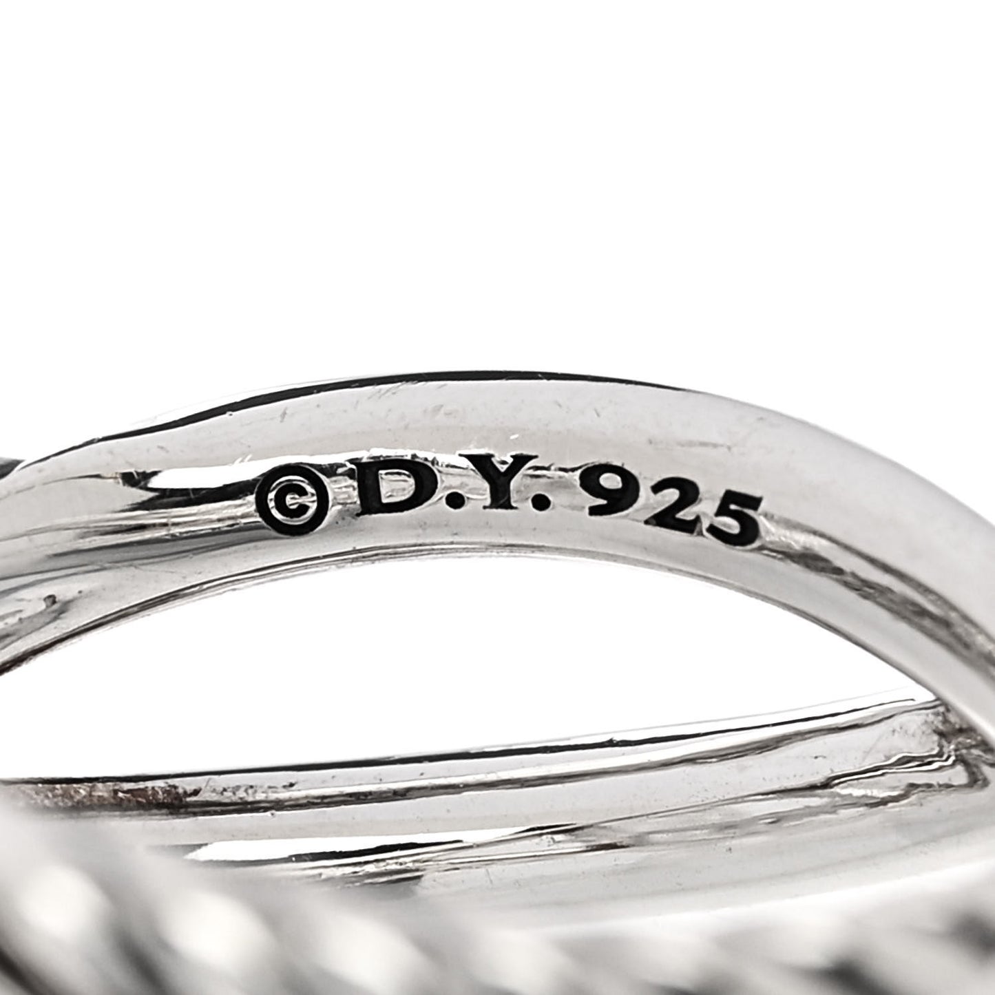 Sterling Silver Diamond Quartz 18mm Cable Wrap Ring 56 7.5