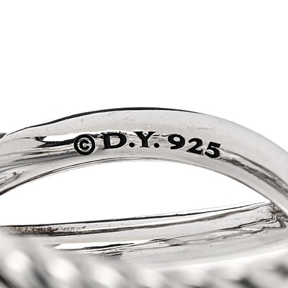 David Yurman Sterling Silver Diamond Quartz 18mm Cable Wrap Ring 56 7.5 5 of 6