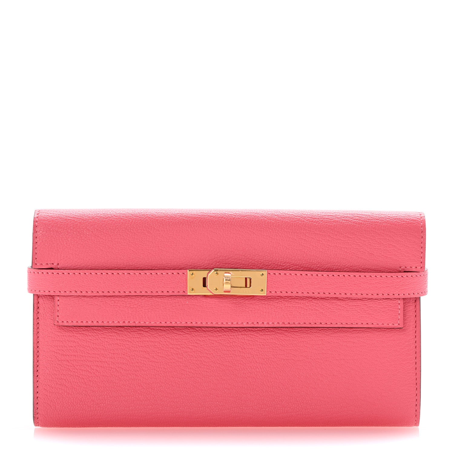 Hermes Chevre Mysore Kelly Longue Wallet Rose Lipstick 1 of 8