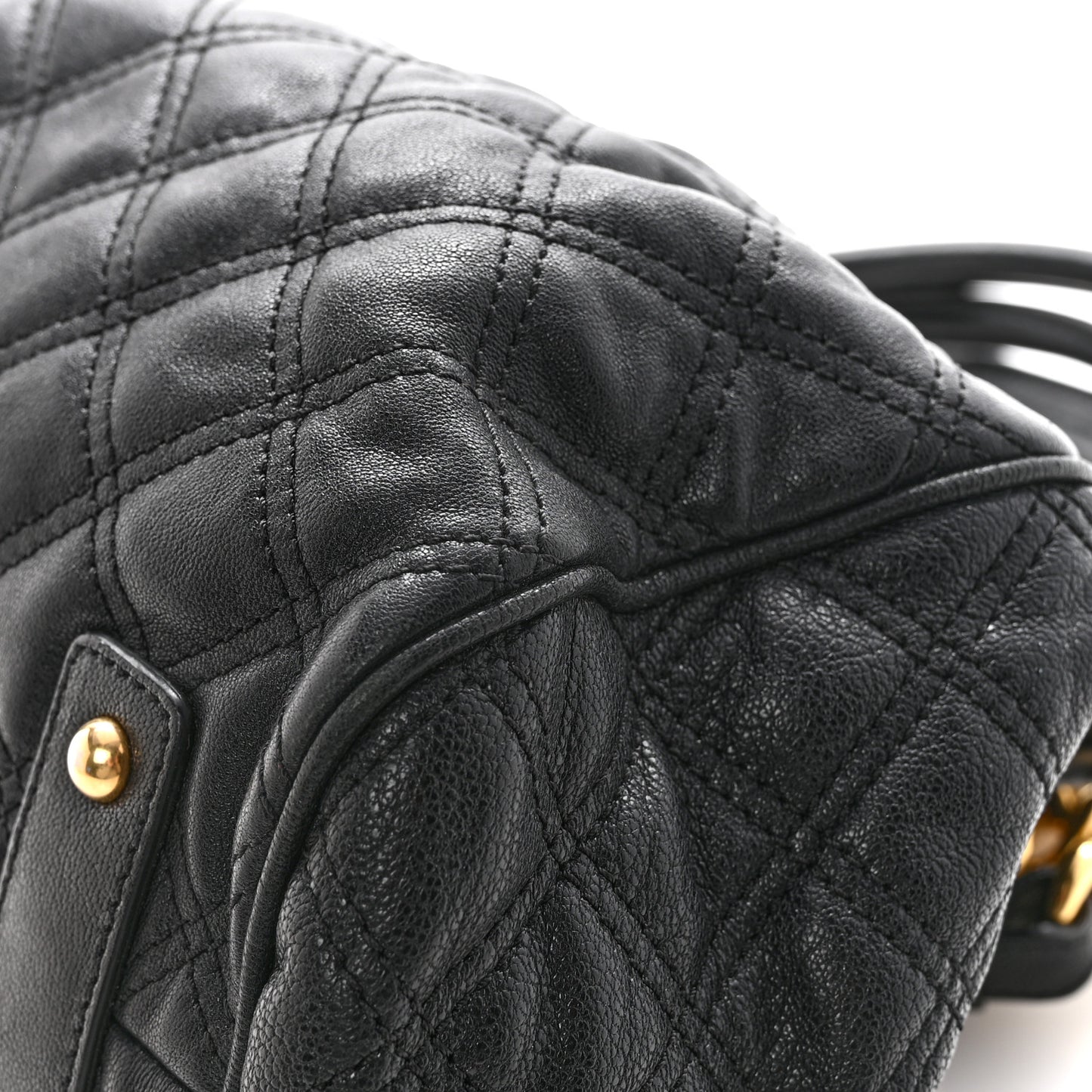 Calfskin Quilted Stam Black