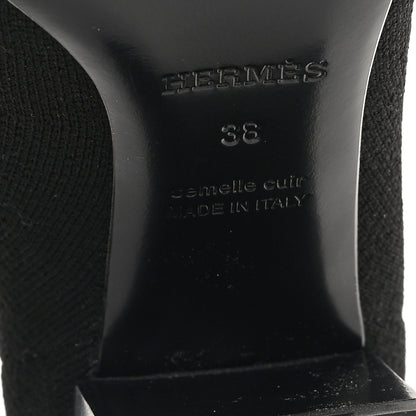 Hermes Knit Calfskin Volver 60 Ankle Boots 38 Black 7 of 9