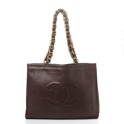 Chanel Lambskin CC Tote Brown 1 of 12