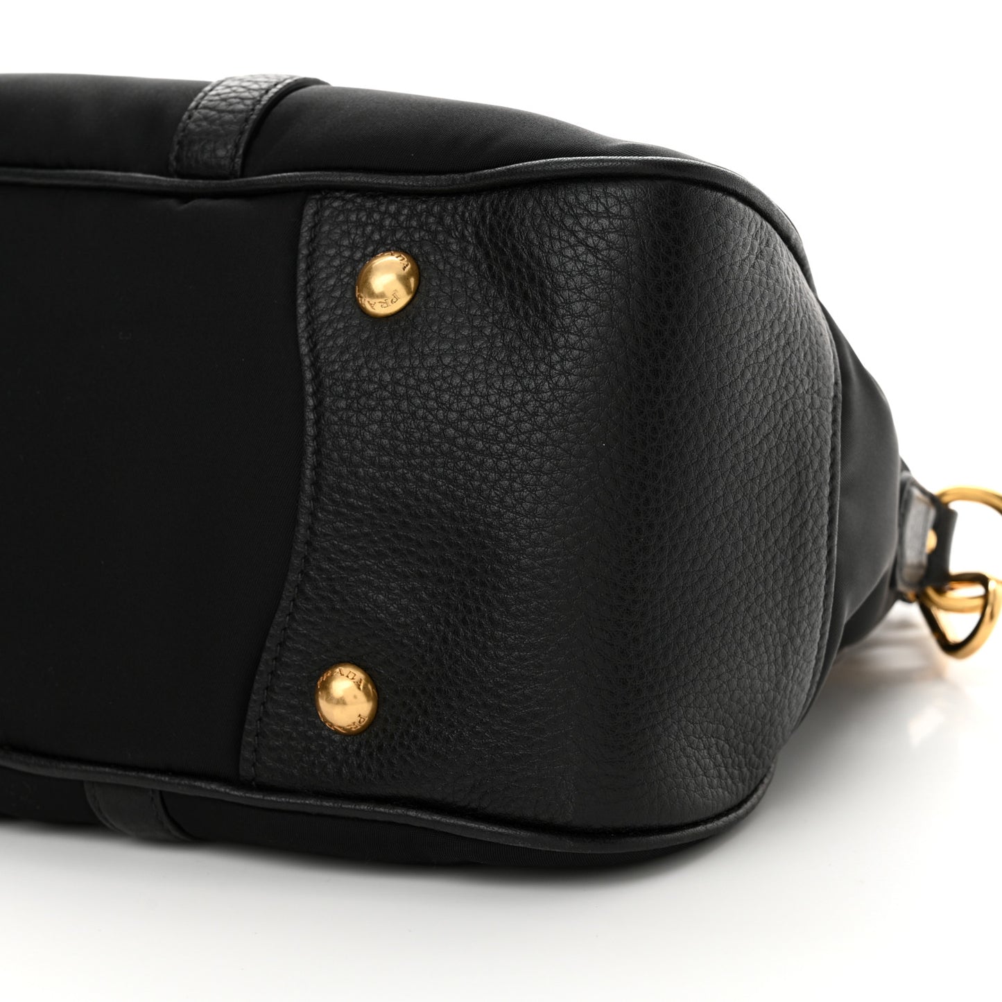 Tessuto Nylon Vitello Daino Shopping Satchel Black