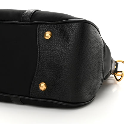 Prada Tessuto Nylon Vitello Daino Shopping Satchel Black 10 of 10