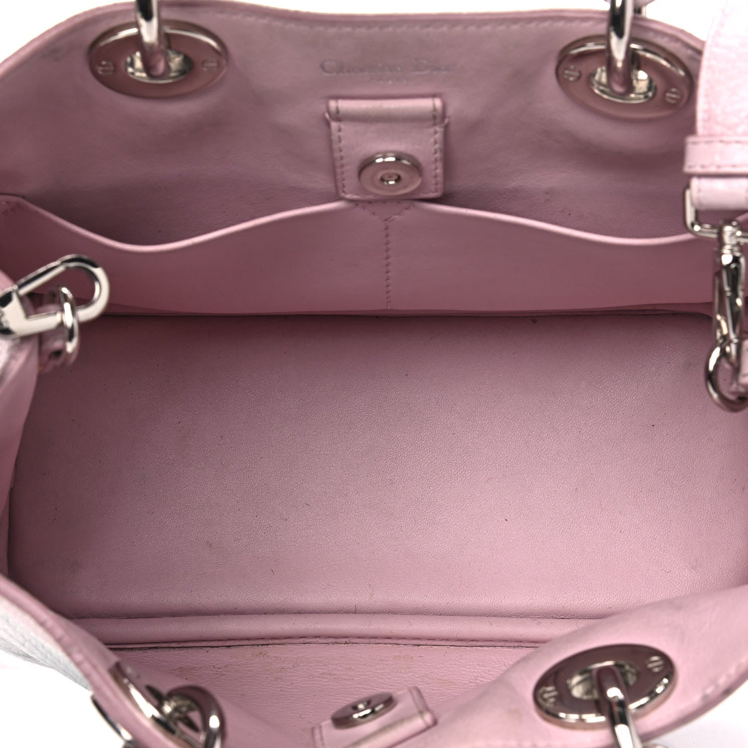 Christian Dior Bullcalf Small Printed Flower Diorissimo Tote Pink 4 of 18