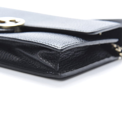Gucci Dollar Calfskin Interlocking G Chain Wallet Black 10 of 12
