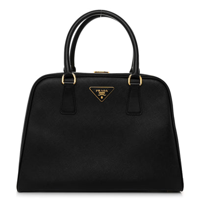 Prada Saffiano Vernice Pyramid Bag Black 1 of 9