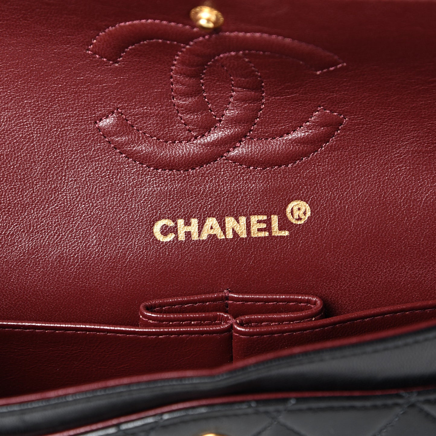 Lambskin Quilted Small Double Flap Black