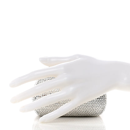 Judith Leiber Swarovski Crystal Minaudiere Clutch Silver 2 of 8